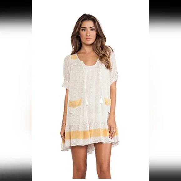 Free People | Dresses | Free People Ivory Yellow Penny Lane Aline Dress |  Poshmark